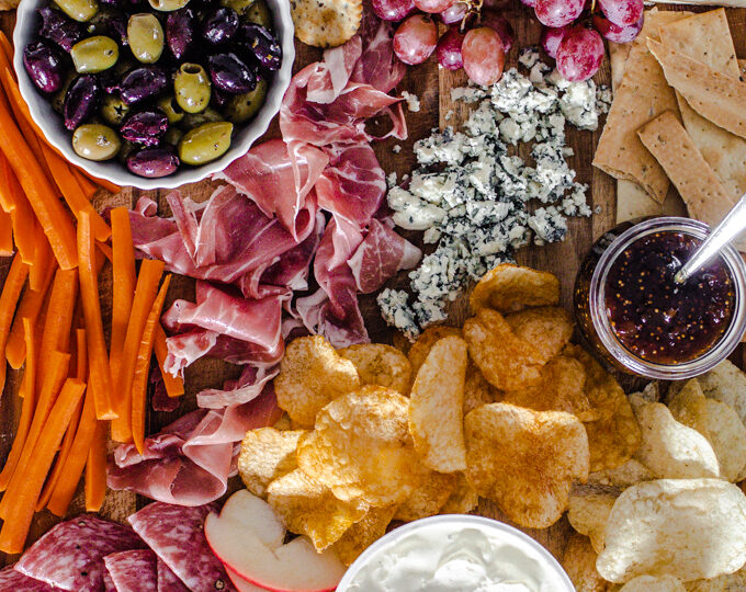 An easy snack board with healthy options!