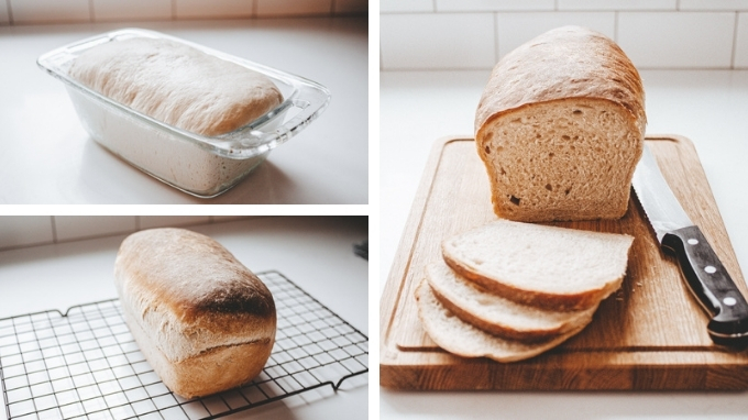 Baking my first loaf of bread with my new sourdough starter.