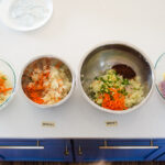 Different types of spicy sauerkraut.