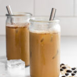 Two jars of iced brown sugar oatmilk shaken espresso (Starbucks Copycat)