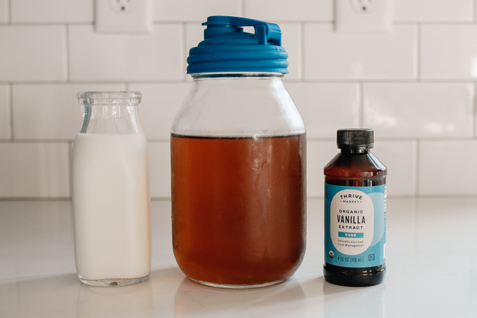 Ingredients for making Starbucks cold foam at home.