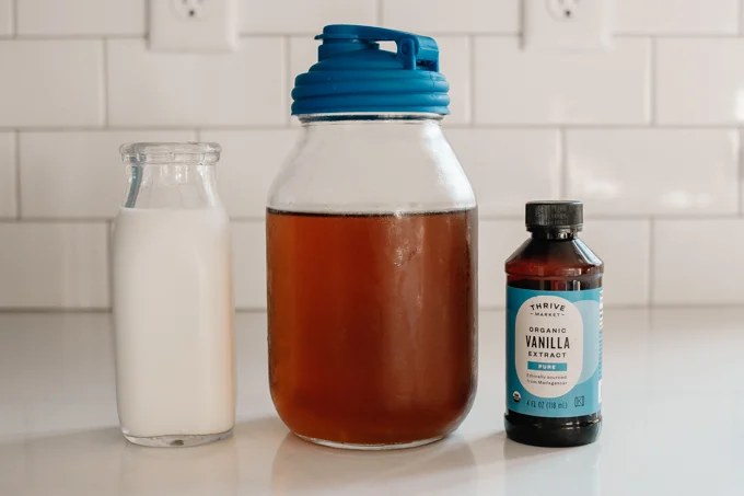 Ingredients for making Starbucks cold foam at home.
