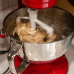 Mixing the dough for the healthy whole wheat bread.