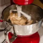 Mixing the dough for the healthy whole wheat bread.