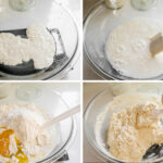 Mixing together the first part of the sourdough focaccia dough.