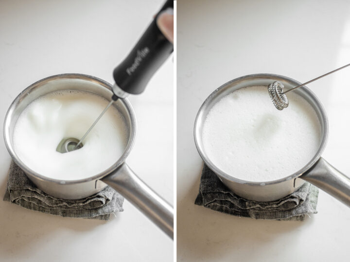 Frothing milk to make a latte