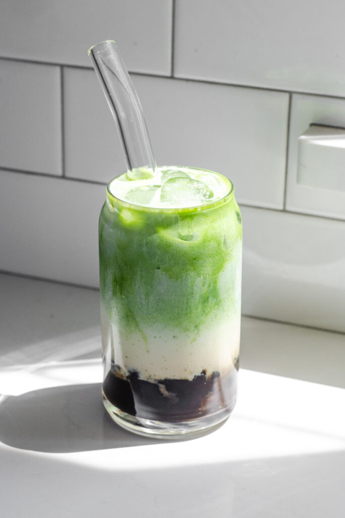 Matcha Bubble Tea with Brown Sugar