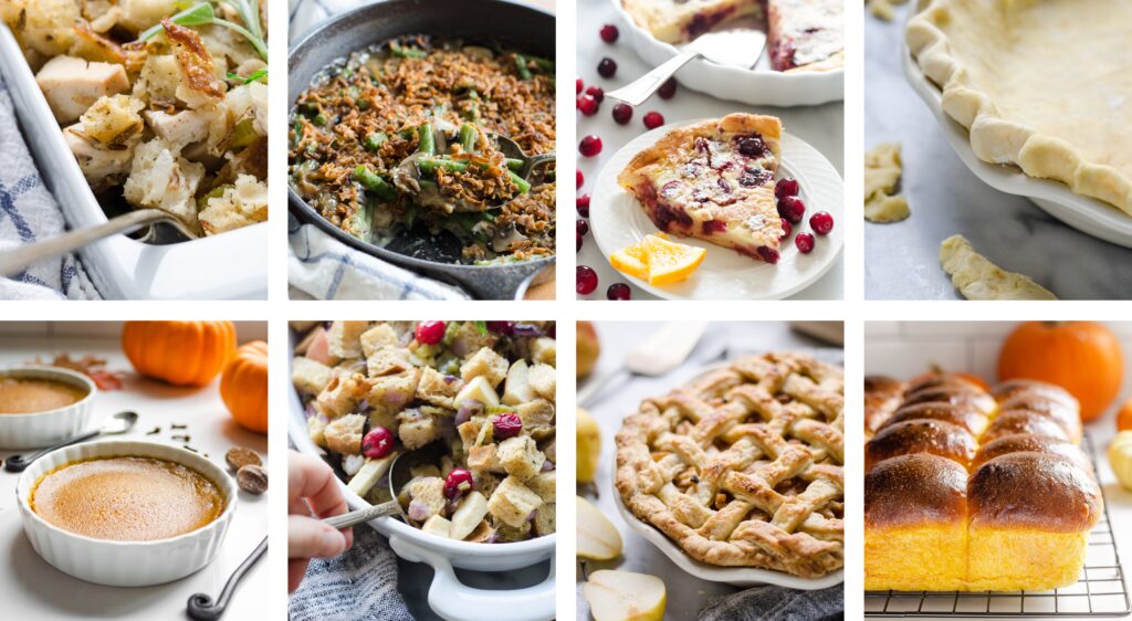 Photo collage of Healthy Thanksgiving Recipes.