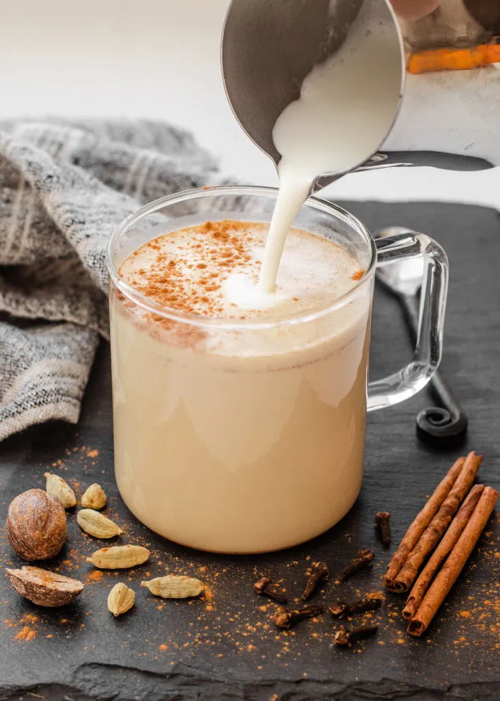 Gingerbread Oatmilk Chai Tea Latte {Starbucks Copycat}