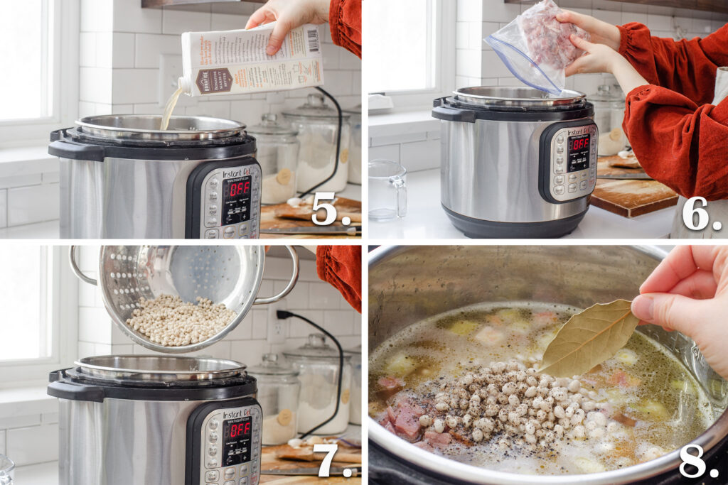 Ham beans top pressure cooker