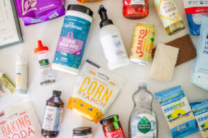 Some of the best Thrive Market products laid out on a white countertop.