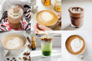 A collage of photos showing different ways to use French press espresso.