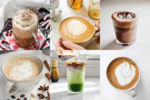 A collage of photos showing different ways to use French press espresso.