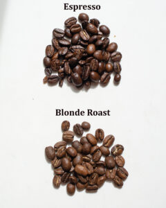 Blonde roast vs espresso roast.