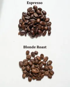 Blonde roast vs espresso roast.