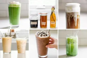 A photo collage of copycat Starbucks recipes.