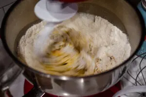 The dough when it's first being kneaded.