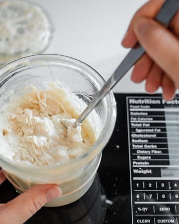 Feeding a sourdough starter in a Weck jar.