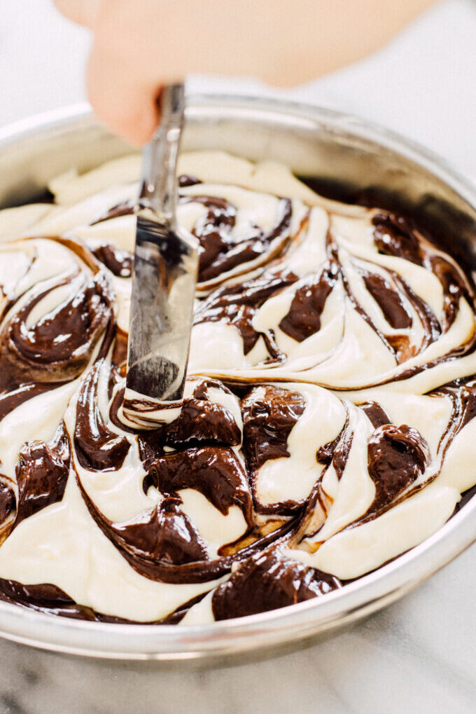 Flourless Chocolate Marbled Cheesecake