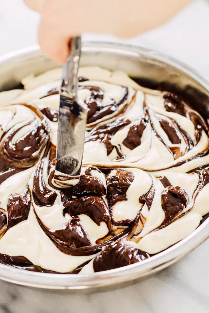 Flourless Chocolate Marbled Cheesecake