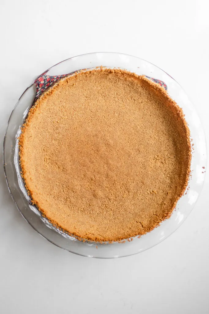 The baked graham cracker crust.