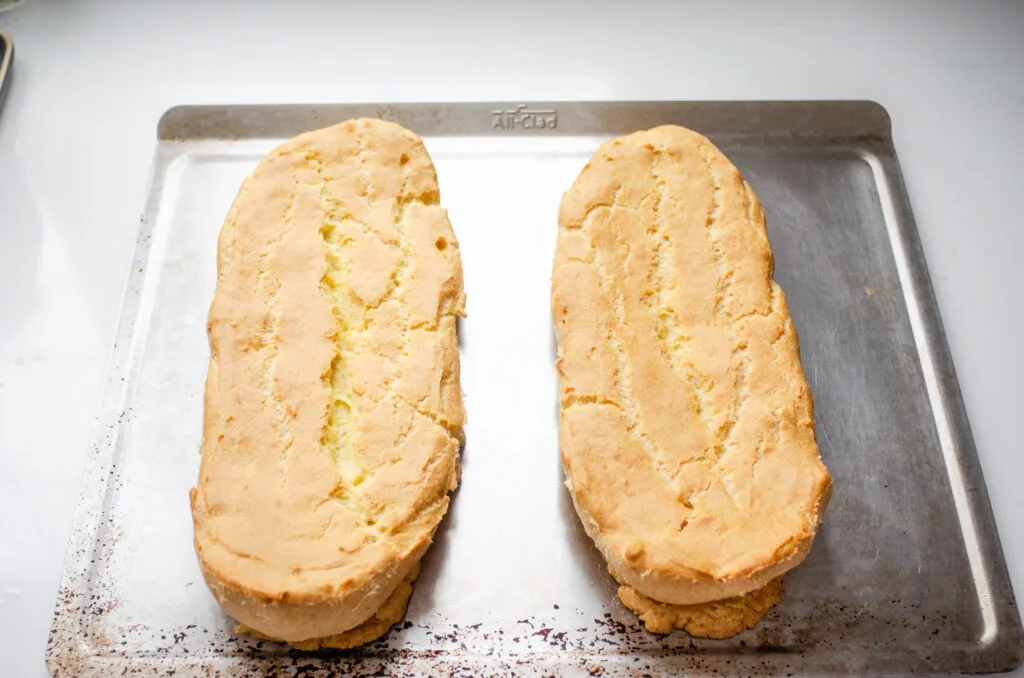 The pastry after done baking, but before frosting.