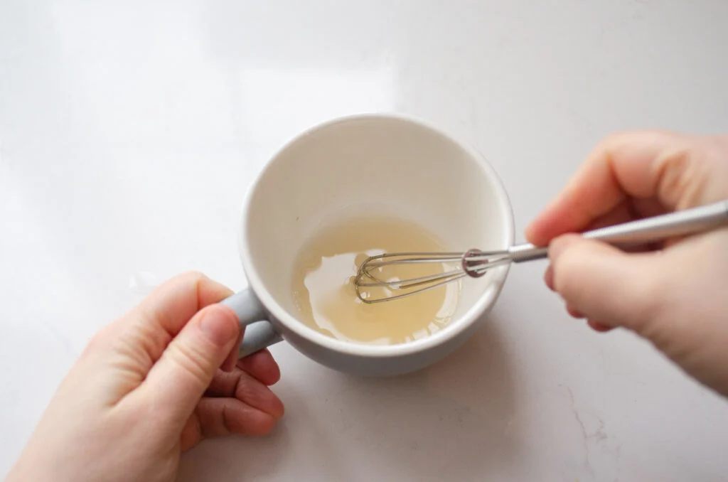 Making the vanilla syrup directly in the mug.